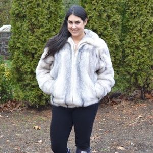SOLD! Cross Mink Fur Coat Bomber Jacket Large